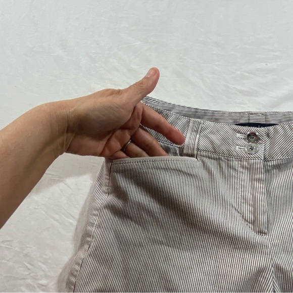 White House Black Market Shorts Stripe Gray Bermuda Shorts pockets - Picture 5 of 6